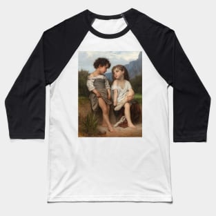 Au Bord du Ruisseau by William-Adolphe Bouguereau Baseball T-Shirt